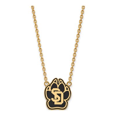 University of South Dakota Gold-Plated Sterling Silver Large Enamel Pendant Necklace