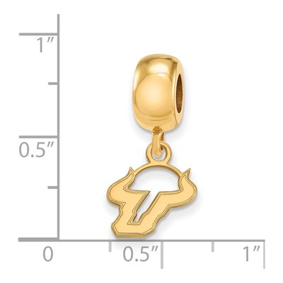 University of South Florida Gold-Plated Sterling Silver Extra Small USF Bulls Dangle Bead – view 3