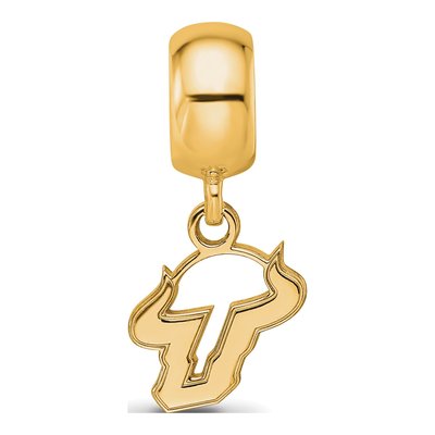 University of South Florida Gold-Plated Sterling Silver Extra Small USF Bulls Dangle Bead – view 4