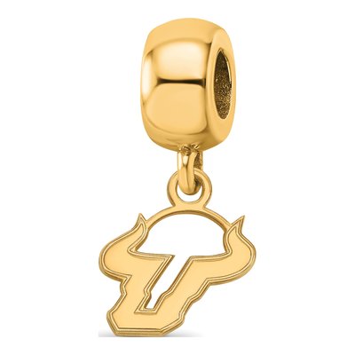 University of South Florida Gold-Plated Sterling Silver Extra Small USF Bulls Dangle Bead