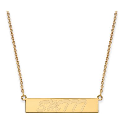 University of Southern Mississippi Gold-Plated Sterling Silver USM Small Bar Necklace