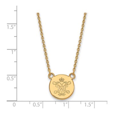 College of William & Mary Gold-Plated Sterling Silver Small Disc Pendant Necklace – view 2