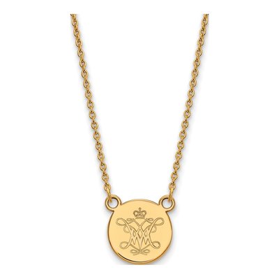College of William & Mary Gold-Plated Sterling Silver Small Disc Pendant Necklace