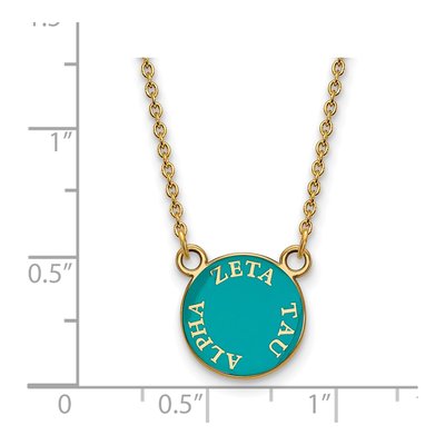 Zeta Tau Alpha Gold-Plated Sterling Silver Sorority Text Small Color Enamel Necklace – view 2