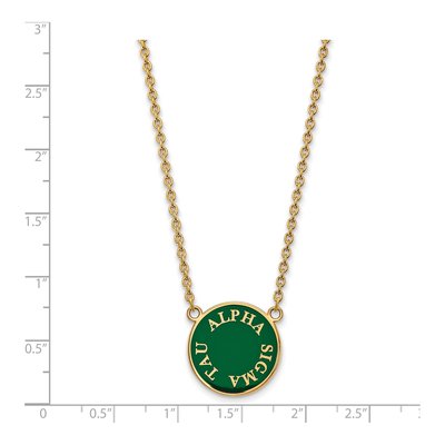 Alpha Sigma Tau Gold-Plated Sterling Silver Large Sorority Necklace – view 2