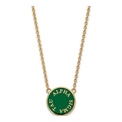 Alpha Sigma Tau Gold-Plated Sterling Silver Large Sorority Necklace