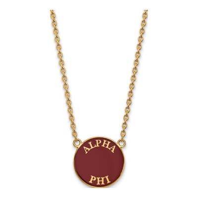 Alpha Phi Gold-Plated Sterling Silver Large Sorority Necklace