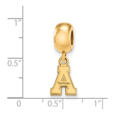 Appalachian State University Gold-Plated Sterling Silver Extra Small Dangle Bead – view 3