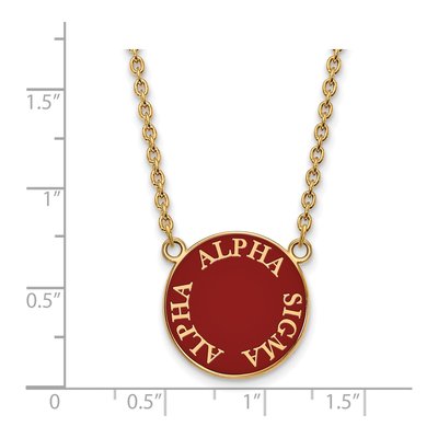 Alpha Sigma Alpha Gold-Plated Sterling Silver Large Sorority Necklace – view 2