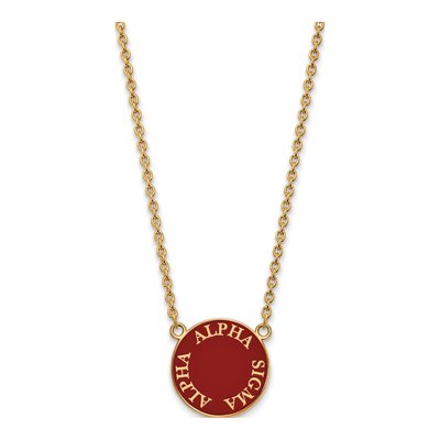 Alpha Sigma Alpha Gold-Plated Sterling Silver Large Sorority Necklace
