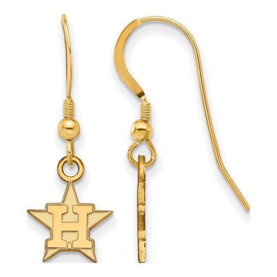 Houston Astros Gold-Plated Sterling Silver Dangle Earrings