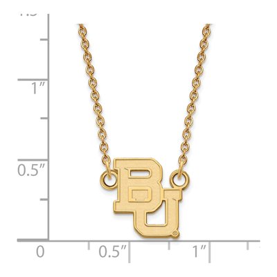 Baylor University Gold-Plated Sterling Silver Small Bears Pendant Necklace – view 3