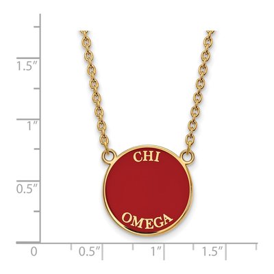 Chi Omega Gold-Plated Sterling Silver Large Sorority Pendant Necklace – view 2