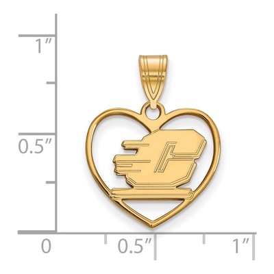 Central Michigan University Gold-Plated Sterling Silver Medium Heart Letter C Pendant – view 2