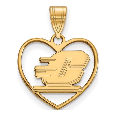 Central Michigan University Gold-Plated Sterling Silver Medium Heart Letter C Pendant