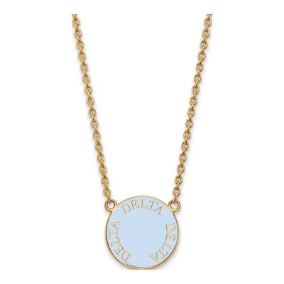 Delta Delta Delta Gold-Plated Sterling Silver Large Sorority Pendant Necklace