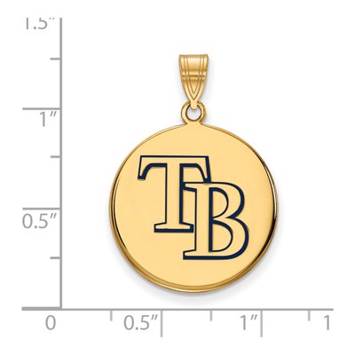 Tampa Bay Rays Gold-Plated Sterling Silver Large Enameled Pendant – view 2