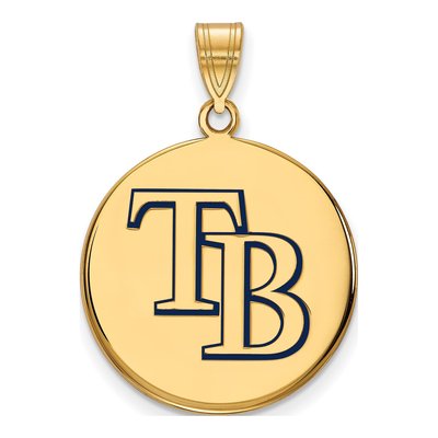 Tampa Bay Rays Gold-Plated Sterling Silver Large Enameled Pendant