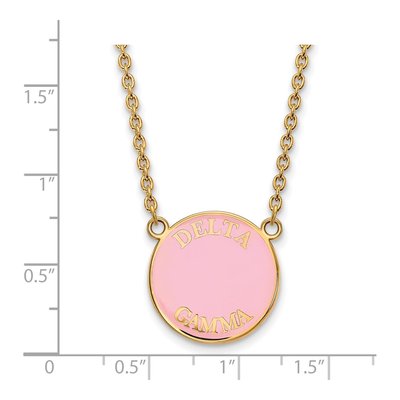 Delta Gamma Gold-Plated Sterling Silver Sorority Text Large Color Enamel Necklace – view 2