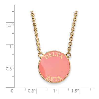 Delta Zeta Gold-Plated Sterling Silver Large Sorority Pendant Necklace – view 2