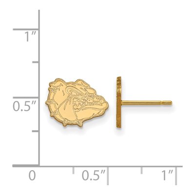 Gonzaga University Gold-Plated Sterling Silver Bulldog Extra Small Earrings – view 2