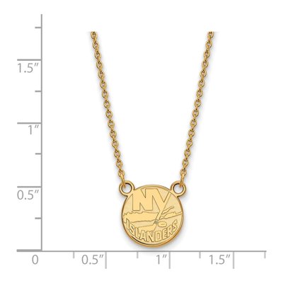 New York Islanders Gold-Plated Sterling Silver Small NY Pendant Necklace – view 2