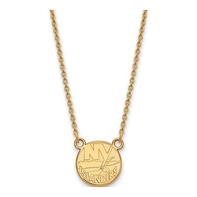 New York Islanders Gold-Plated Sterling Silver Small NY Pendant Necklace