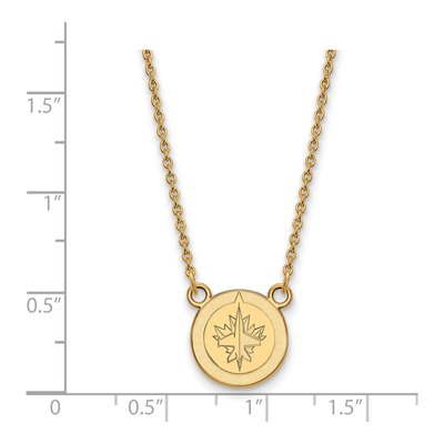Winnipeg Jets Gold-Plated Sterling Silver Small Pendant Necklace – view 2