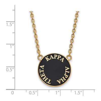 Kappa Alpha Theta Gold-Plated Sterling Silver Sorority Text Large Color Enamel Necklace – view 2