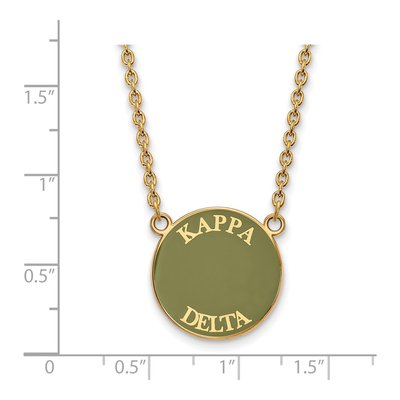 Kappa Delta Gold-Plated Sterling Silver Large Enamel Pendant Necklace – view 2