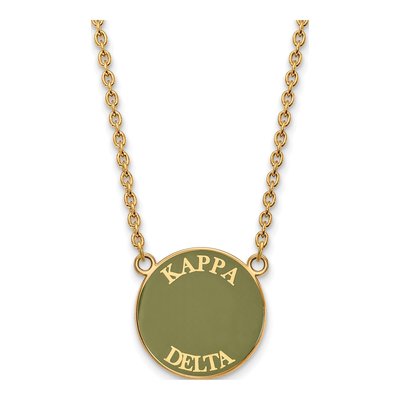 Kappa Delta Gold-Plated Sterling Silver Large Enamel Pendant Necklace