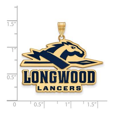 Longwood University Gold-Plated Sterling Silver Extra Large Lancers Pendant – view 2
