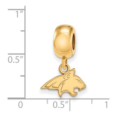 Montana State University Gold-Plated Sterling Silver Extra Small Bobcat Dangle Bead – view 3