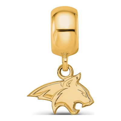 Montana State University Gold-Plated Sterling Silver Extra Small Bobcat Dangle Bead – view 4