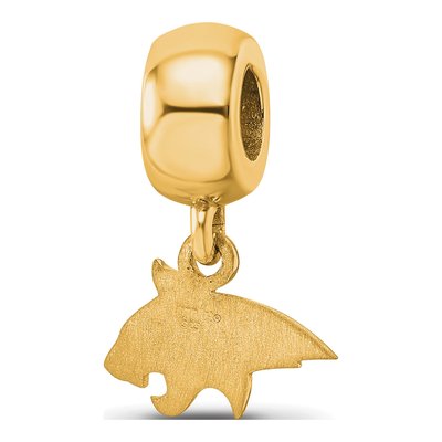 Montana State University Gold-Plated Sterling Silver Extra Small Bobcat Dangle Bead – view 5
