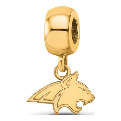 Montana State University Gold-Plated Sterling Silver Extra Small Bobcat Dangle Bead