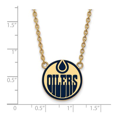 Edmonton Oilers Gold-Plated Sterling Silver Large Enamel Pendant Necklace – view 2