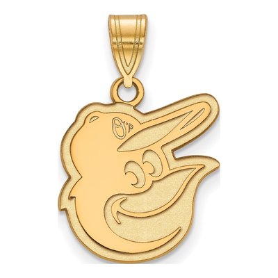 Baltimore Orioles Gold-Plated Sterling Silver Medium Cap Pendant