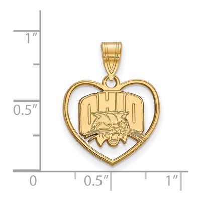 Ohio University Gold-Plated Sterling Silver Medium Heart Pendant – view 2