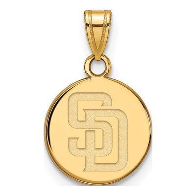 San Diego Padres Gold-Plated Sterling Silver Small Disc Pendant