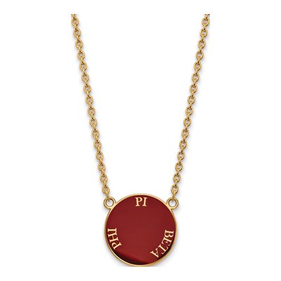 Pi Beta Phi Gold-Plated Sterling Silver Large Sorority Necklace