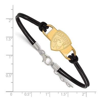 Florida Panthers Gold-Plated Sterling Silver Leather Bracelet – view 2