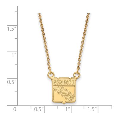 New York Rangers Gold-Plated Sterling Silver Small NY Pendant Necklace – view 2