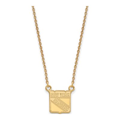 New York Rangers Gold-Plated Sterling Silver Small NY Pendant Necklace