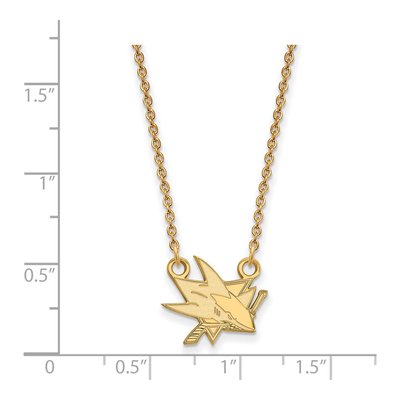 San Jose Sharks Gold-Plated Sterling Silver Small Pendant Necklace – view 2