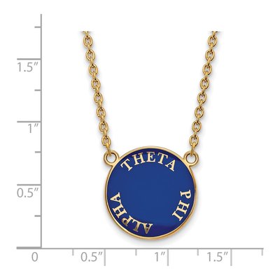 Theta Phi Alpha Gold-Plated Sterling Silver Sorority Text Large Color Enamel Necklace – view 2