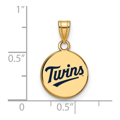 Minnesota Twins Gold-Plated Sterling Silver Small Enamel Disc Pendant – view 2