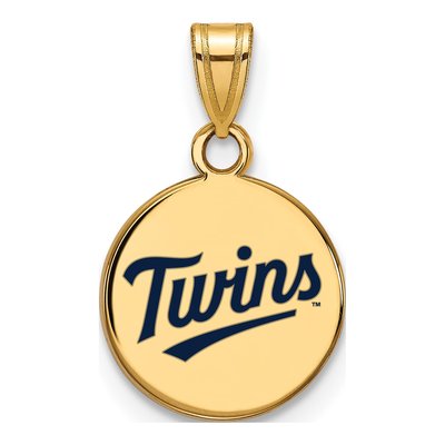 Minnesota Twins Gold-Plated Sterling Silver Small Enamel Disc Pendant