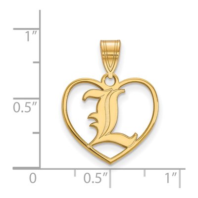 Louisville Cardinals Letter L Heart Pendant – view 2
