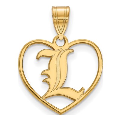 Louisville Cardinals Letter L Heart Pendant